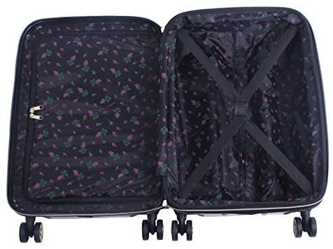 41VvFL71M5L. AC  - Betsey Johnson Designer 20 Inch Carry On - Expandable (ABS + PC) Hardside Luggage - Lightweight Durable Suitcase With 8-Rolling Spinner Wheels for Women (Covered Roses)