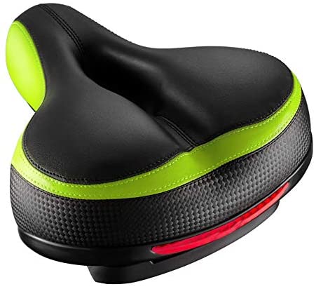 41dKXnPL89L. AC  - Roguoo Bike Seat, Most Comfortable Bicycle Seat Dual Shock Absorbing Memory Foam Waterproof Bicycle Saddle Bike Seat Replacement with Refective Tape