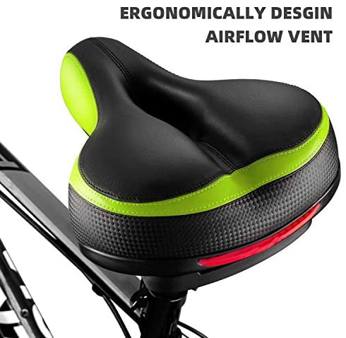 516M8JU9UYL. AC  - Roguoo Bike Seat, Most Comfortable Bicycle Seat Dual Shock Absorbing Memory Foam Waterproof Bicycle Saddle Bike Seat Replacement with Refective Tape