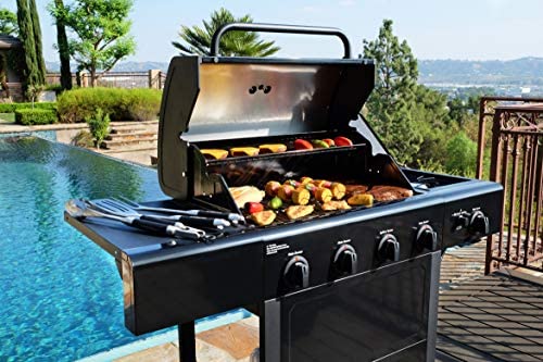 51FZ9BC7tCL. AC  - Kenmore PG-40406SOL-1-AM 4 Open Cart Grill with Side Burner, Black