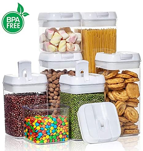 51UtHoiLrgS. AC  - Airtight Food Storage Containers, Vtopmart 7 Pieces BPA Free Plastic Cereal Containers with Easy Lock Lids, for Kitchen Pantry Organization and Storage, Include 24 Labels