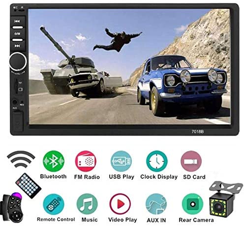 51cpVF43VLL. AC  - Car Stereo 2 Din,7 inch Touch Screen MP5/MP4/MP3 Multimedia Player,Bluetooth Audio,Car Stereo Receivers,FM Radio,USB/SD/AUX Input,Mirror Link,Support Steering Wheel Remote Control,Rear View Camera