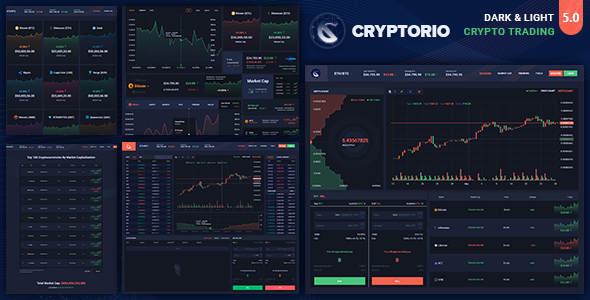 00 Preview.  large preview - Cryptorio - Cryptocurrency Trading Dashboard UI KIT