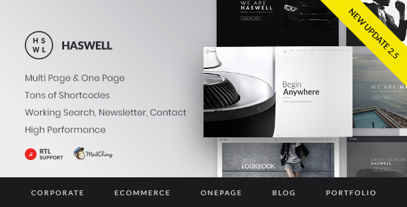 01 preview.  large preview - Haswell - Multipurpose One & Multi Page Template