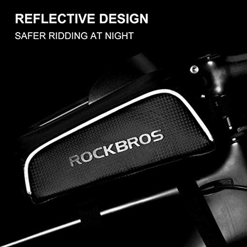 414YgwVH81L. AC  - ROCKBROS Top Tube Bike Bag Waterproof Bicycle Bag Touch Screen Bike Pouch Bike Cell Phone Holder Cycling Accessories for iPhone 12 11 7 8 Plus Xs Max Below 6.7”