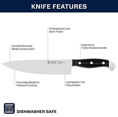 41Zy3itwT9L. AC  - J.A. Henckels International Statement Kitchen Knife Set with Block, 15-pc, Chef Knife, Steak Knife set, Kitchen Knife Sharpener, Light Brown