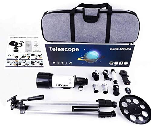 518ux7s0c+L. AC  - LUXUN Telescope for Astronomy Beginners Kids Adults, 70mm Aperture 400mm Astronomical Refracting Portable Telescope - Travel Telescope with Phone Adapter Carry Bag