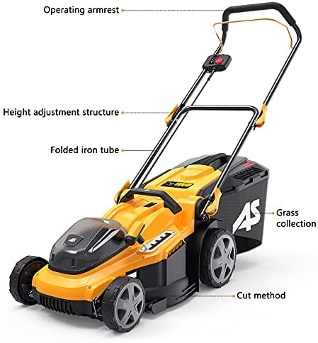 51K4rQqgpFS. AC  - AS 40V 16'' Cordless Lawn Mower with 5Ah Battery and Charger ,3-in-1 Electric Lawn Mower, 7 Adjustable Heights,Can Work for up to 100 Minutes，Ideal for Revitalizing Small to Mid-Sized Lawn…