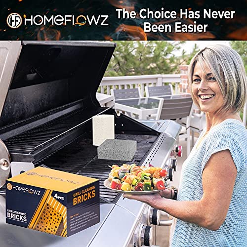 617j0AzwyOS. AC  - Homeflowz Grill Brick 4 Pack - Grill Cleaning Bricks for BBQ - Refined Pumice Grill Stone - Griddle Brick for Safe Effective Non Abrasive Cleaning - Grill Brick for Flat Top Grills Grates Pool & More