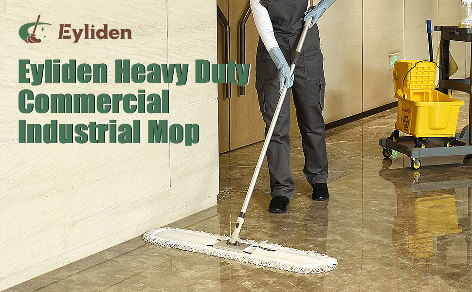8c9529de 71ad 488f b8ba 9b3007d96483.  CR0,0,970,600 PT0 SX970 V1    - Eyliden 36" Professional Industrial Mop, Commercial Cotton Dust Mops Broom, Telescopic Handle Residential Commercial Floor Cleaning Tools for Home Mall Hotel Office Garage (White, 36")