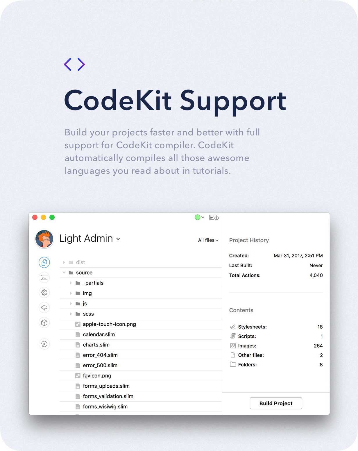 desc codekit lg - Light Admin - Clean Bootstrap 4 Dashboard HTML Template