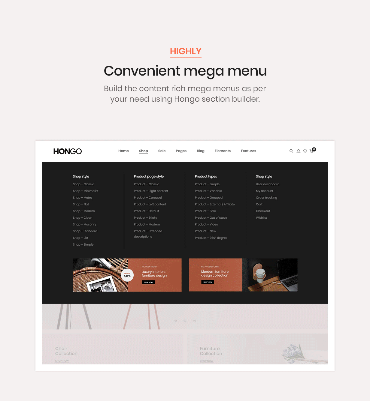 hongo theme mega menu - Hongo - Modern & Multipurpose WooCommerce WordPress Theme