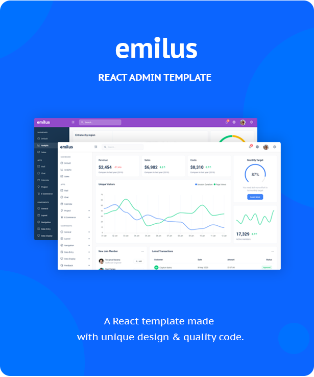 preview1 - Emilus - React Admin Template