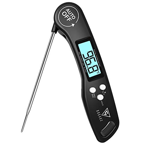 DOQAUS Digital Meat Thermometer, Instant Read Food Thermometer for Cooking, Digital Kitchen Thermometer Probe with Backlight & Reversible Display, Cooking Thermometer for Turkey Candy Grill BBQ