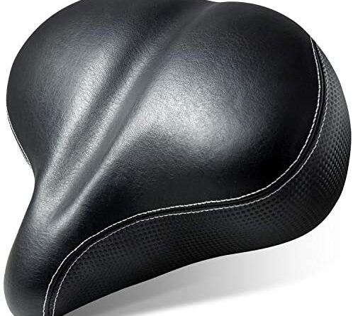 1631379661 51iXLnjzbcL. AC  498x445 - Most Comfortable Extra Large Bike Seat - Wide Oversized Bicycle Saddle with Super Thick & Soft Foam Padding and Dual Spring Shock Absorbing Design - Universal Fit for Exercise Bike and Outdoor Bikes