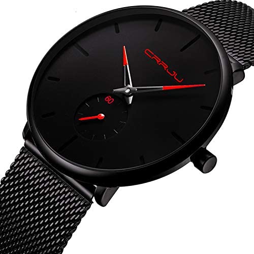 41Nuyba8LjL. AC  - Mens Watches Ultra-Thin Minimalist Waterproof - Fashion Wrist Watch for Men Unisex Dress with Stainless Steel Mesh Band