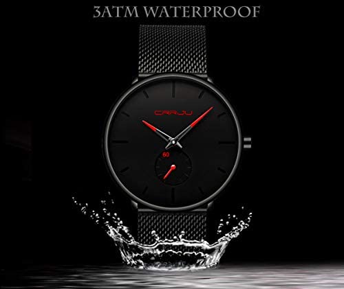 41aewal4NiL. AC  - Mens Watches Ultra-Thin Minimalist Waterproof - Fashion Wrist Watch for Men Unisex Dress with Stainless Steel Mesh Band
