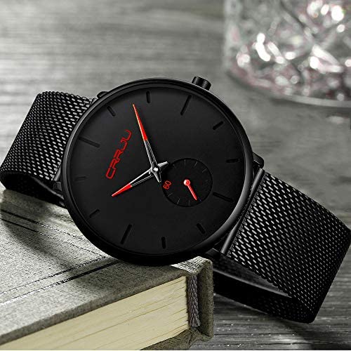 51fAi9gFprL. AC  - Mens Watches Ultra-Thin Minimalist Waterproof - Fashion Wrist Watch for Men Unisex Dress with Stainless Steel Mesh Band