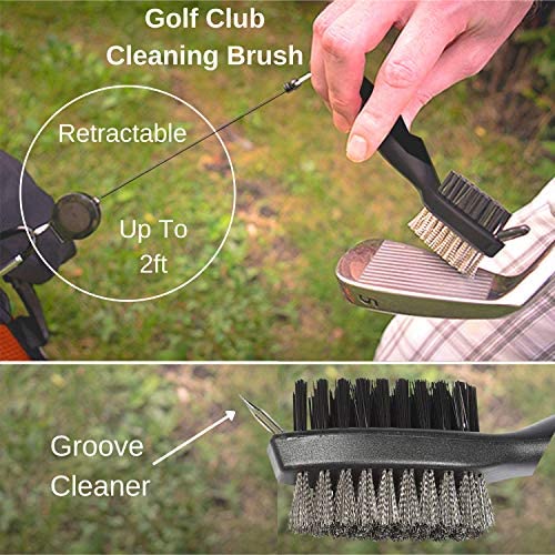 51qeMhoIHqL. AC  - RE GOODS Golf Accessories Kit | Microfiber Towel, Ball Holder, Golf Club Brush w/Groove Cleaner, Divot Repair Tool, Ball Stencil, Tee Holder, Putting Markers | Golfer Gift Set for Men and Women