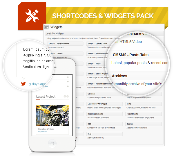 Extended shortcodes pack - Industrial - Multi-Purpose Responsive WP Theme