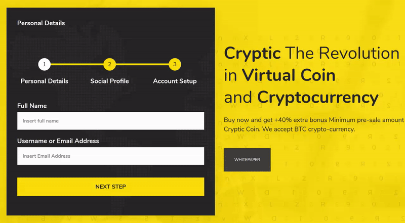 cryptic gif multi steps registration - Cryptic - Crypto UI Kit