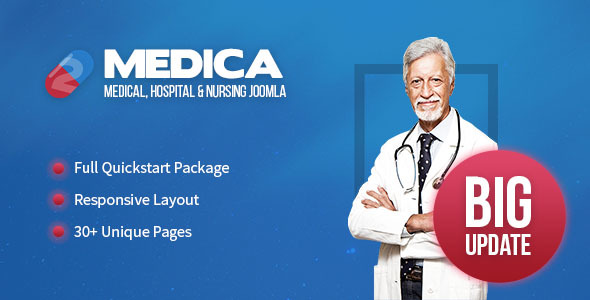 medica2 preview.  large preview - Medica - Clean, Responsive, Medical Joomla Theme