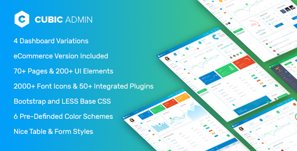 Cubic Admin – Dashboard + UI Kit Framework with Frontend Templates