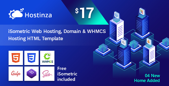 00 preview.  large preview - Hostinza - Isometric Web Hosting, Domain and WHMCS Html Hosting Template