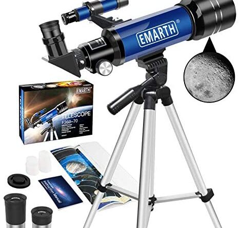 1635416292 511J8Q6TYuL. AC  468x445 - Emarth Telescope, 70mm/360mm Astronomical Refracter Telescope with Tripod & Finder Scope, Portable Telescope for Kids Beginners Adults (Blue)