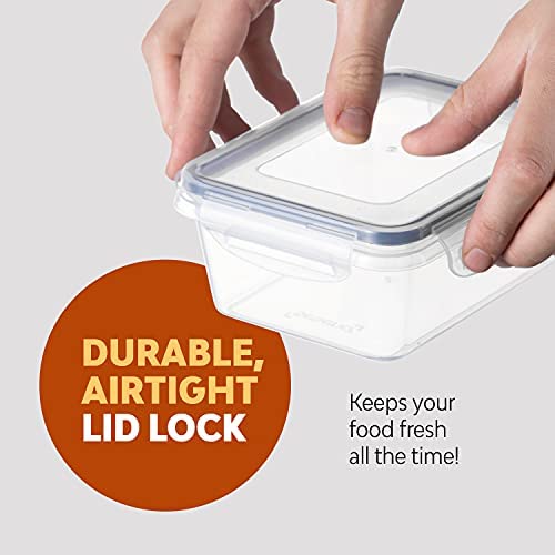 410si81b3vS. AC  - 24 Pack Airtight Food Storage Container Set - BPA Free Clear Plastic Kitchen and Pantry Organization Meal Prep Lunch Container with Durable Leak Proof Lids - Labels, Marker & Spoon Set