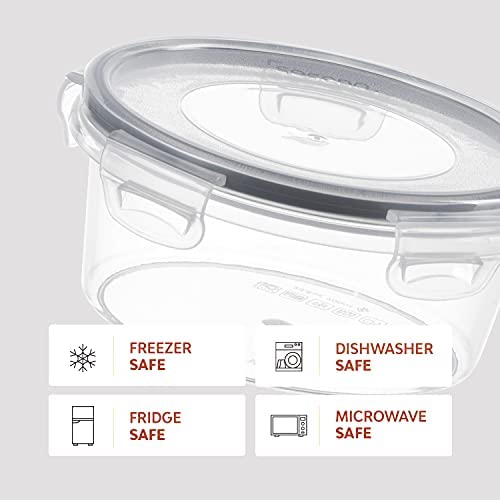 414o6Prp6xS. AC  - 24 Pack Airtight Food Storage Container Set - BPA Free Clear Plastic Kitchen and Pantry Organization Meal Prep Lunch Container with Durable Leak Proof Lids - Labels, Marker & Spoon Set
