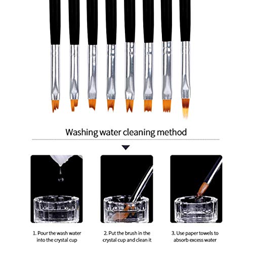 415NerLx7cL - 8 Pcs Nail Brush Set Gradient Nail Art Painting Brush Set Flower Drawing Pen Nail Liner Brush Nail Art Polish Pen Tool (Black)