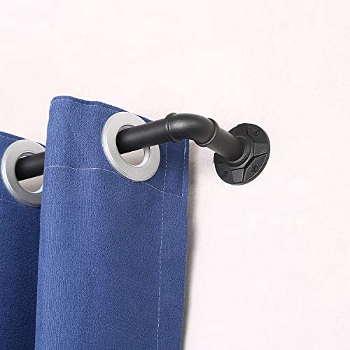 41G qL3P7xL. AC  - 1 Inch Industrial Curtain Rod, Curtain Rods for Windows 48 to 84 Inch, Rustic Wrap Around Curtain Rod, Fits for Blackout Curtain, Indoor and Outdoor, Size: 48-86 Inch, Matte Black