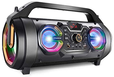 41TbtN+SKEL. AC  - Bluetooth Speakers, 30W Portable Bluetooth Boombox with Subwoofer, FM Radio, RGB Colorful Lights, EQ, Stereo Sound, Booming Bass, 10H Playtime Wireless Outdoor Speaker for Home, Party, Camping, Travel