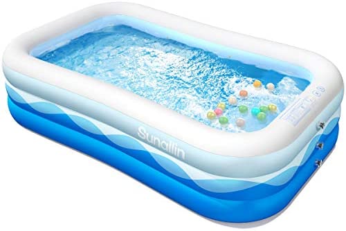 41oy+47Xa2L. AC  - Inflatable Swimming Pool Family Full-Sized Inflatable Pools 118" x 72" x 22" Thickened Family Lounge Pool for Toddlers, Kids & Adults Oversized Kiddie Pool Outdoor Blow Up Pool for Backyard, Garden