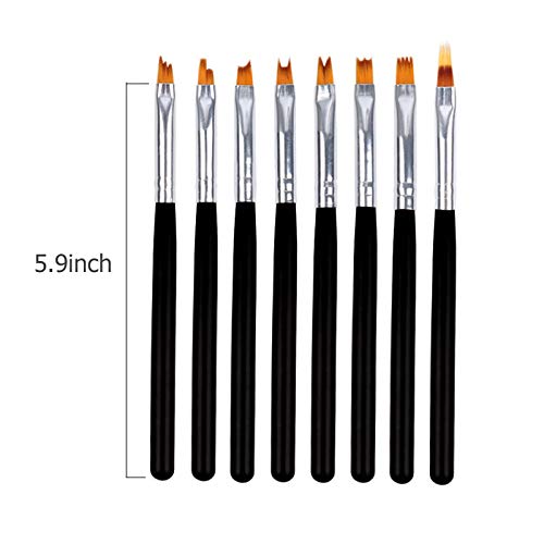 41xK1Z0Pi9L - 8 Pcs Nail Brush Set Gradient Nail Art Painting Brush Set Flower Drawing Pen Nail Liner Brush Nail Art Polish Pen Tool (Black)