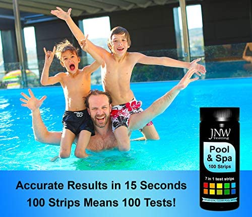 51BbTb1qNdL. AC  - JNW Direct Pool and Spa Test Strips - 100 Strip Pack, Test pH, Chlorine, Bromine, Hardness and More, Accurate 7-in-1 Swimming Pool Water Testing