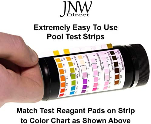 51C2QamQdNL. AC  - JNW Direct Pool and Spa Test Strips - 100 Strip Pack, Test pH, Chlorine, Bromine, Hardness and More, Accurate 7-in-1 Swimming Pool Water Testing