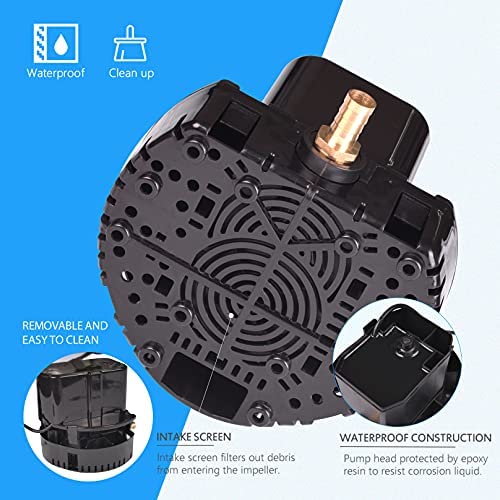 51N6BEGFxDS. AC  - Swimming Pool Cover Submersible Pump 1200 GPH Water Removal Drain Pumps for Above Ground Pool Hot Tub Cover Saver Pumps (Black)