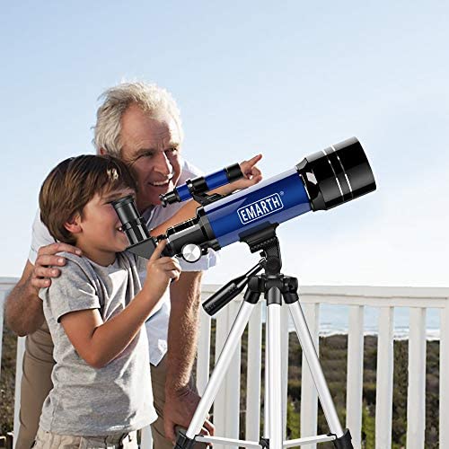 51TGwEudw1L. AC  - Emarth Telescope, 70mm/360mm Astronomical Refracter Telescope with Tripod & Finder Scope, Portable Telescope for Kids Beginners Adults (Blue)
