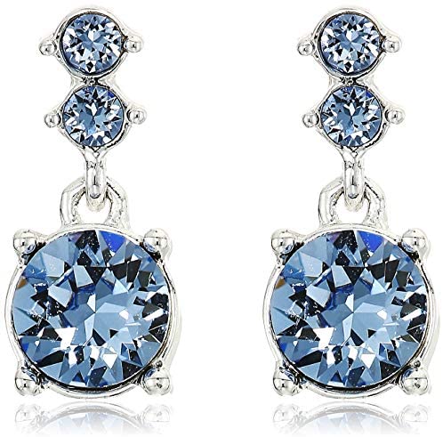 51UdPbM4uYL. AC  - NINE WEST Women's Boxed Necklace/Pierced Earrings Set, Silver/Blue, One Size