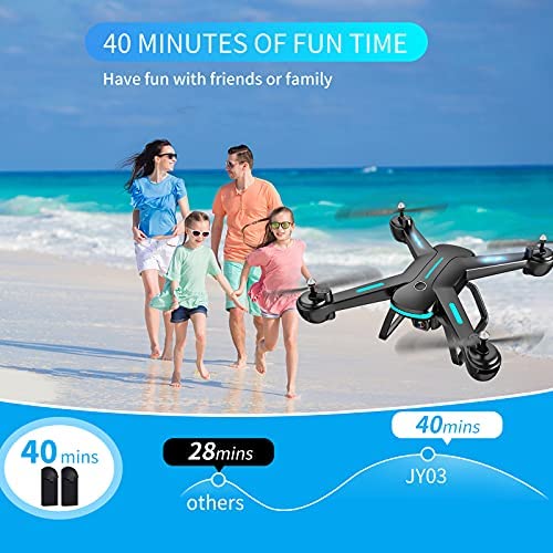 51blDdINp0S. AC  - Zuhafa JY03 Drone with 1080P HD Camera for Kids and Adults WiFi FPV Transmission RC Quadcopter for Beginner 2 batteries 40 Minutes Flight Time, Altitude Hold, Headless Mode, 3D flips, APP Control