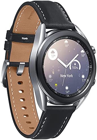 51c75jQQaxS. AC  - Samsung Galaxy Watch 3 Stainless Steel (41mm) SpO2 Oxygen, Sleep, GPS Sports + Fitness Smartwatch, IP68 Water Resistant, International Model - No S Pay SM-R850 (Fast Charge Cube Bundle, Silver)
