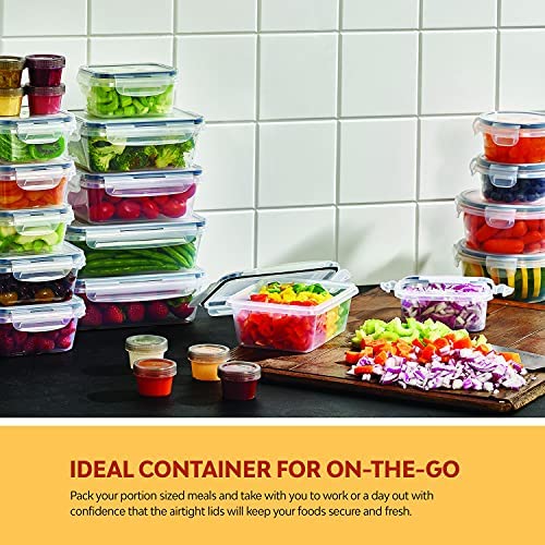 51eWB+PY5oS. AC  - 24 Pack Airtight Food Storage Container Set - BPA Free Clear Plastic Kitchen and Pantry Organization Meal Prep Lunch Container with Durable Leak Proof Lids - Labels, Marker & Spoon Set
