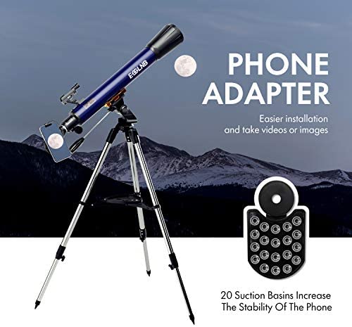 51sew0kKnSL. AC  - ESSLNB 525X Telescopes for Adults Astronomy with K4/10/20 Eyepieces Red Dot Finderscope 70mm Erect-Image Beginners Telescopes 700mm Focal Length Astronomical Telescope with Phone Adapter