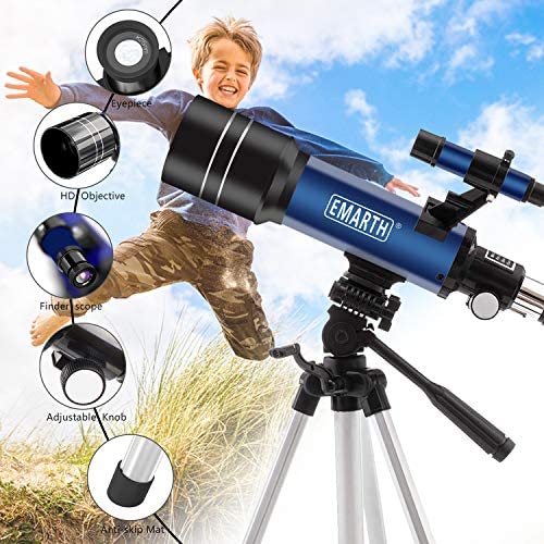 51wK4GfVO+L. AC  - Emarth Telescope, 70mm/360mm Astronomical Refracter Telescope with Tripod & Finder Scope, Portable Telescope for Kids Beginners Adults (Blue)