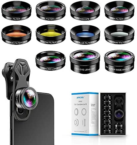 51yHGWBIDDL. AC  - Miao LAB 11 in 1 Phone Camera Lens Kit - Wide Angle Lens & Macro Lens+Fisheye Lens/ND32/kaleidoscope/CPL/Color Lens Compatible with iPhone Samsung Sony and Most of Smartphone