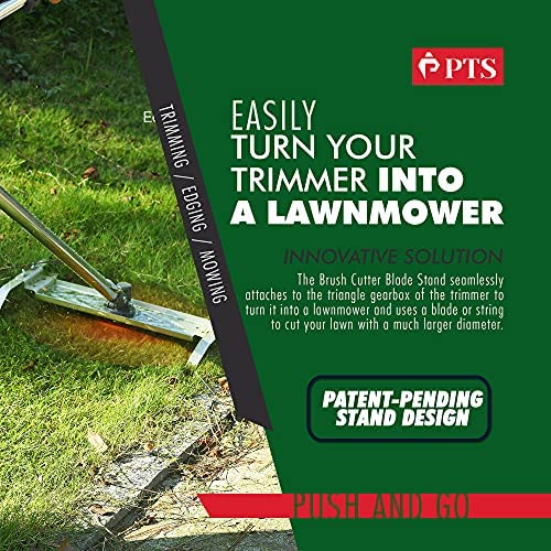 61NhvL3tLRS. AC  - Flamingo PTS Brush Cutter Blade Stand Push Lawn Mower | Walk Behind Edger Push Reel Mower That Converts Your Grass Trimmer Weed Eater String Trimmers Into Push Type Lawn Grass Cutter
