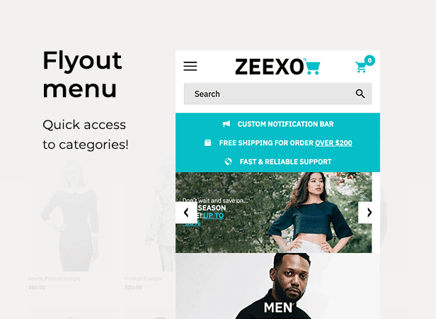 animation menu - Zeexo - Multipurpose Shopify Theme - Multi languages & RTL support