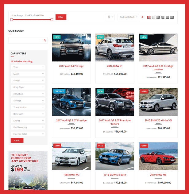 listing2 new - Car Dealer -  Automotive Responsive WordPress Theme